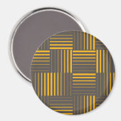 黄、カッコいい、ユニーク、トレンディー、モダン線 マグネット (正面/裏面)
