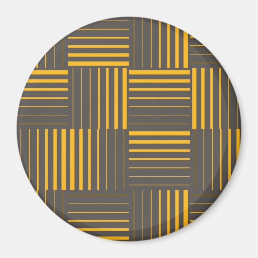 黄、カッコいい、ユニーク、トレンディー、モダン線 マグネット (正面)