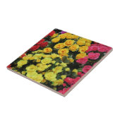 黄，シック，ヴィンテージ，赤，ピンク，バラ，花， タイル (側面)