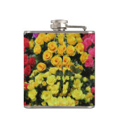 黄，シック，ヴィンテージ，赤，ピンク，バラ，花， フラスク (裏面)