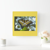 黄(昆虫)オオカバマダラ、モナーク スクエア壁時計 (ホーム)