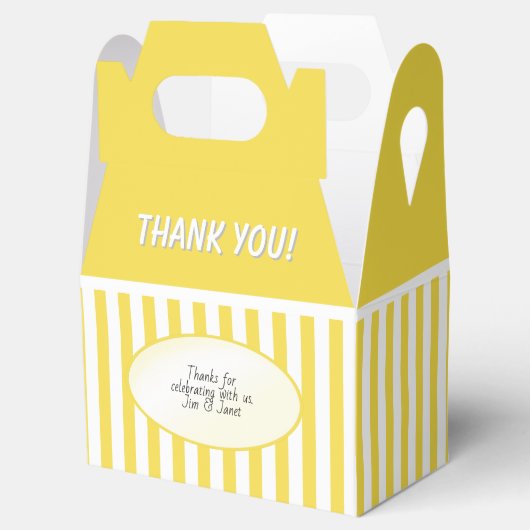 黄/白のパターンに感謝の意ストライプ味 フェイバーボックス (オープン)