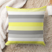 黄、白、グレーのストライプ装飾用クッション クッション (ブランケット)