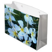 黄，白，フランジパニ，花，自然，夏 ラージペーパーバッグ (裏面アングル)