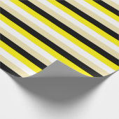 黄、白、ベージュ、黒ストライプ色 ラッピングペーパー (角)