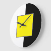 黄、白、黒ミニマルモダン ラージ壁時計 (傾斜)