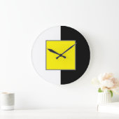 黄、白、黒ミニマルモダン ラージ壁時計 (ホーム)