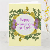 黄・紫の花1周年記念 カード (黄色い花)