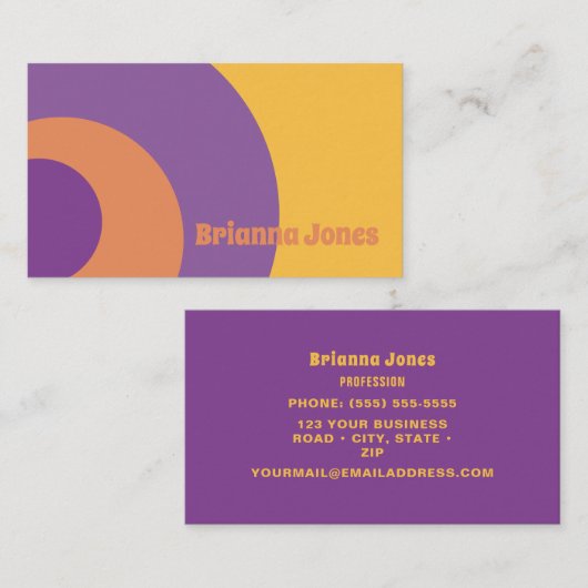 黄、紫、オレンジ 名刺 (正面/裏面)