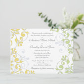 黄、緑、白のフローラ結婚式招待状 招待状 (スタンド正面)