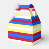 黄、赤、白、青の各ストライプ色 フェイバーボックス (正面サイド)