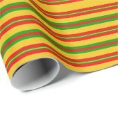 黄、赤、緑のベナンストライプ ラッピングペーパー (ロールコーナー)