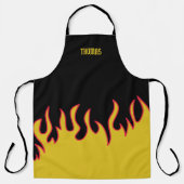黄、赤、黒の炎パーソナライズされた エプロン (正面)