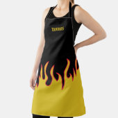 黄、赤、黒の炎パーソナライズされた エプロン (インサイチュ)