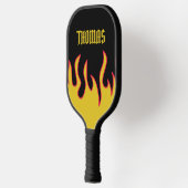 黄、赤、黒の炎パーソナライズされた ピックルボールラケット (左)