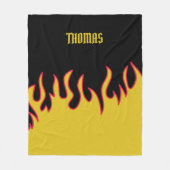 黄、赤、黒の炎パーソナライズされた フリースブランケット (正面)