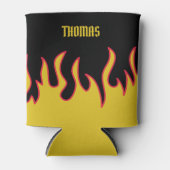 黄、赤、黒の炎パーソナライズされた 缶クーラー (正面)