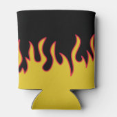 黄、赤、黒の炎パーソナライズされた 缶クーラー (裏面)