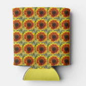 黄・青銅ひまわり花柄 缶クーラー (裏面)