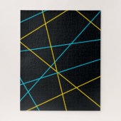 黄、青、カッコいいトレンディー、都市、線モダン ジグソーパズル (縦)