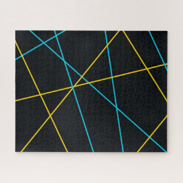 黄、青、カッコいいトレンディー、都市、線モダン ジグソーパズル