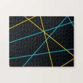 黄、青、カッコいいトレンディー、都市、線モダン ジグソーパズル (横)