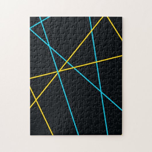 黄、青、カッコいいトレンディー、都市、線モダン ジグソーパズル (縦)