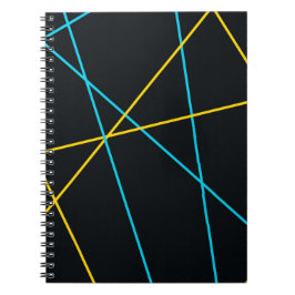 黄、青、カッコいいトレンディー、都市、線モダン ノートブック