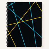 黄、青、カッコいいトレンディー、都市、線モダン ノートブック (正面)