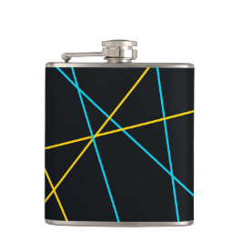 黄、青、カッコいいトレンディー、都市、線モダン フラスク