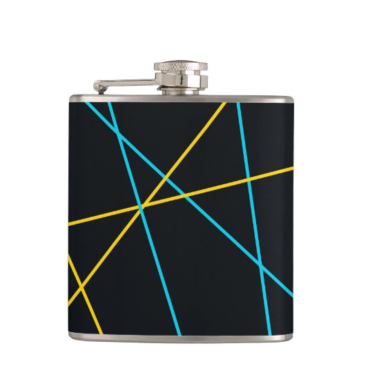 黄、青、カッコいいトレンディー、都市、線モダン フラスク (正面)