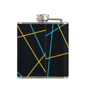 黄、青、カッコいいトレンディー、都市、線モダン フラスク (裏面)