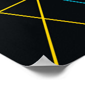 黄、青、カッコいいトレンディー、都市、線モダン ポスター (角)