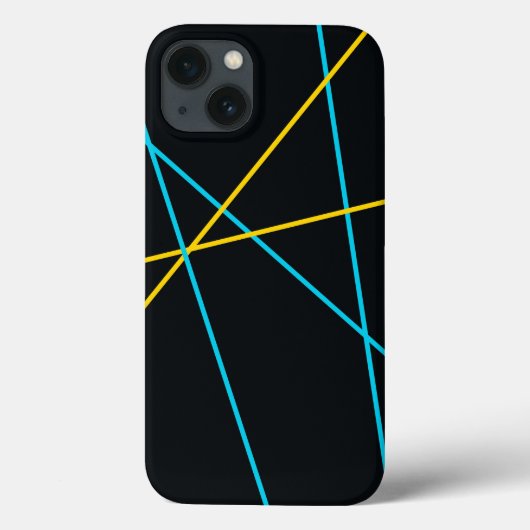 黄、青、カッコいいトレンディー、都市、線モダン Case-Mate iPhoneケース (裏面)