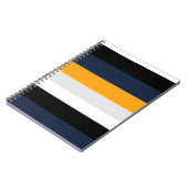 黄、青、白、黒の各ストライプ色 ノートブック (左側)
