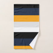 黄、青、白、黒の各ストライプ色 バスタオルセット (ハンドタオル)