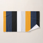 黄、青、白、黒の各ストライプ色 バスタオルセット (ハンドタオル)
