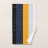 黄、青、白、黒の各ストライプ色 バスタオルセット (ハンドタオル)