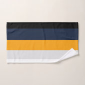 黄、青、白、黒の各ストライプ色 バスタオルセット (ハンドタオル)