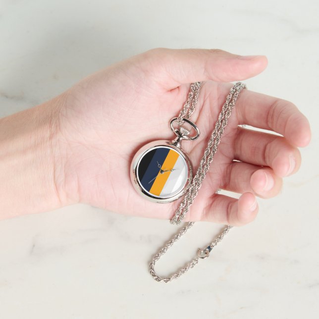 黄、青、白、黒の各ストライプ色 腕時計 (手)