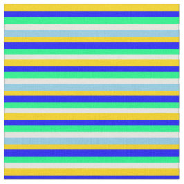 黄、青、緑、白、および空の青のパターン ファブリック