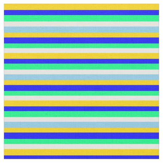 黄、青、緑、白、および空の青のパターン ファブリック (クローズアップ)