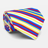 黄、青、赤と白ストライプ色 ネクタイ (ロール)