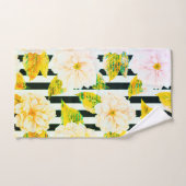 黄、黒、白のタオルセストライプのット バスタオルセット (ハンドタオル)