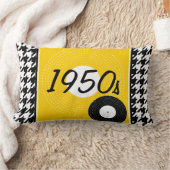 黄、黒、白1950s市松模様にテーマ ランバークッション (ブランケット)