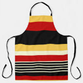 黄、黒、赤の各ストライプ色 エプロン (正面)