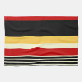 黄、黒、赤の各ストライプ色 キッチンタオル (横)