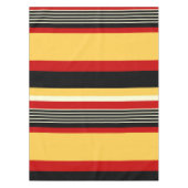 黄、黒、赤の各ストライプ色 テーブルクロス (正面)