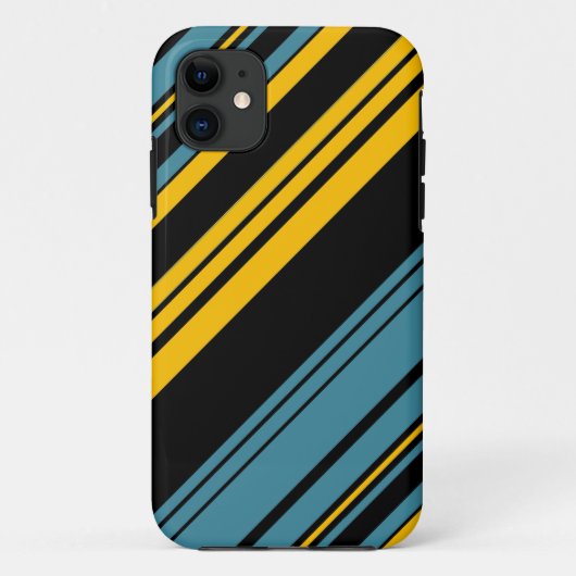 黄、黒、青の各ストライプパターン2 Case-Mate iPhoneケース (裏面)