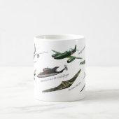 黎明期のジェット戦闘機 コーヒーマグカップ (中央)